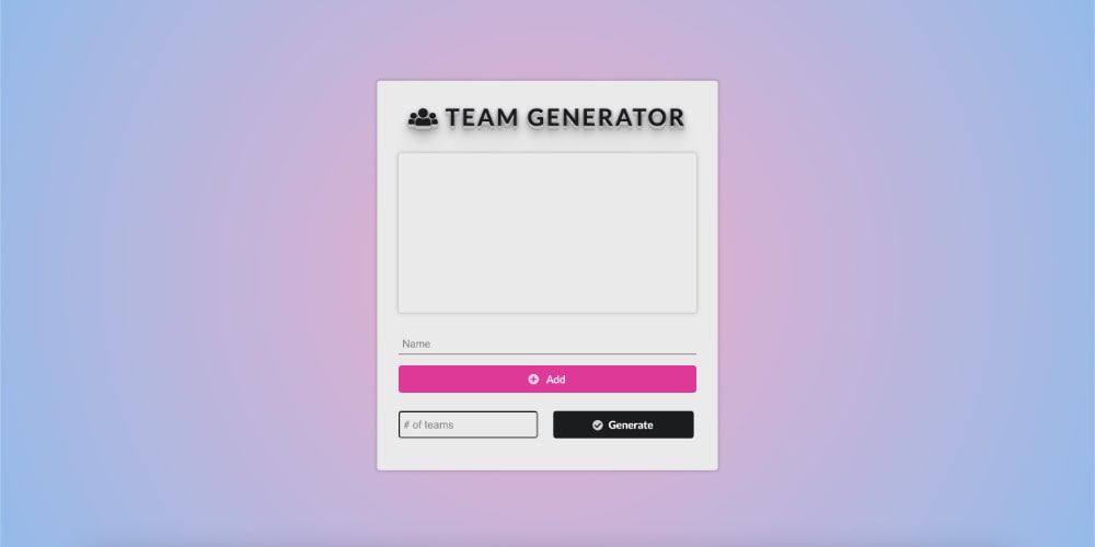 Random Team Generator